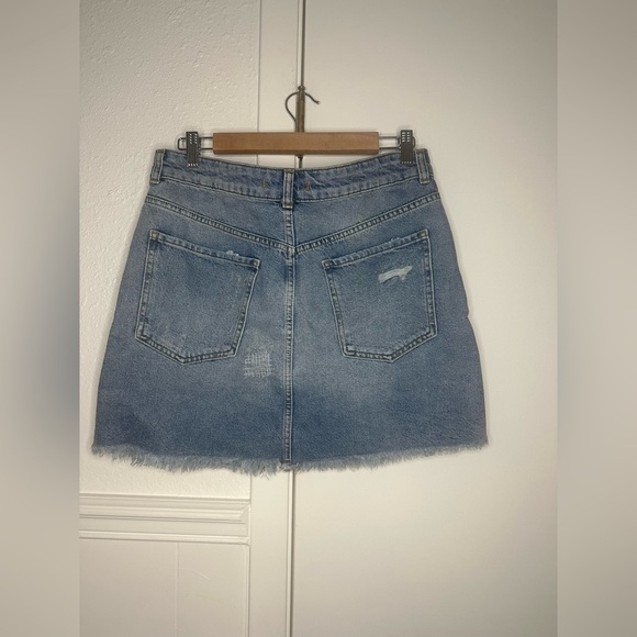 Free People Embellished Denim Mini Skirt Size 12 - Picture 5 of 10